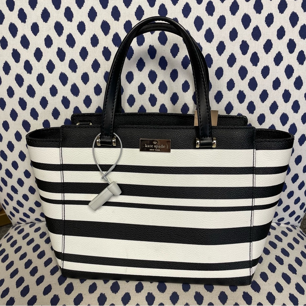 Kate Spade Annelle Arbour HIll Black Striped Tote Bag